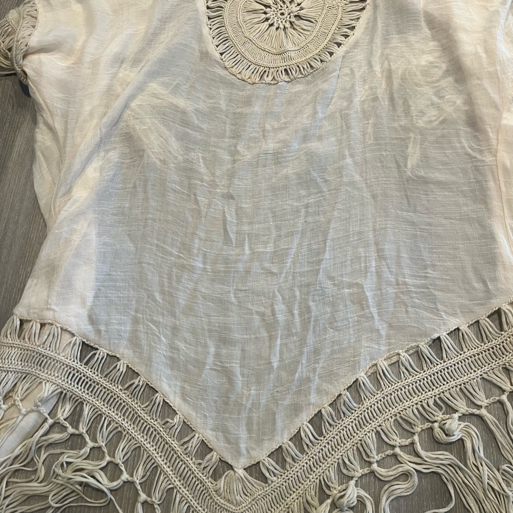 NWT lace cover up/boho cardigan in ivory, size small - Picture 4 of 7